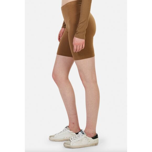 Cotton Citizen Milan Biker Short Olive Green Small Cotton Terry Stretchy Cozy - Picture 6 of 9